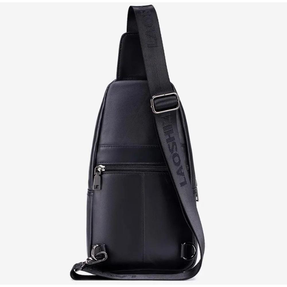New Men's bag luxury large capacity chest bag for mobile phones and iPads, leather brand shoulder bag for travel