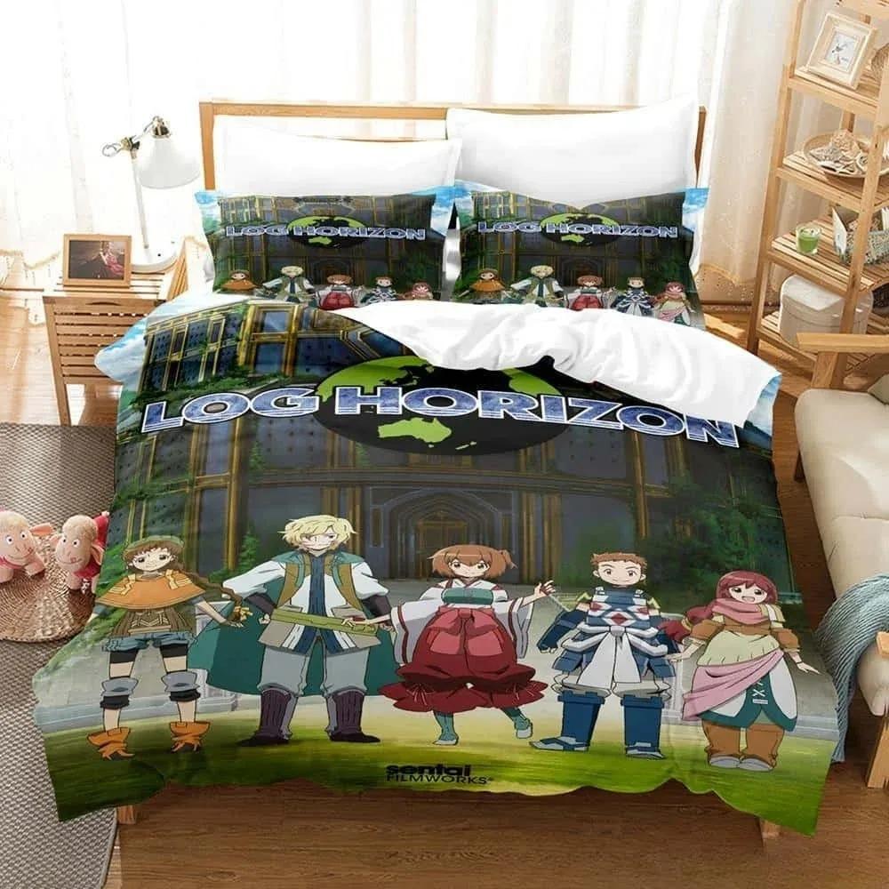 3D Cartoon Log Horizon Bedding Set Single Twin Full Queen King Size Bed Set Adult Kid Bedroom Duvet Cover Sets For Home Textiles