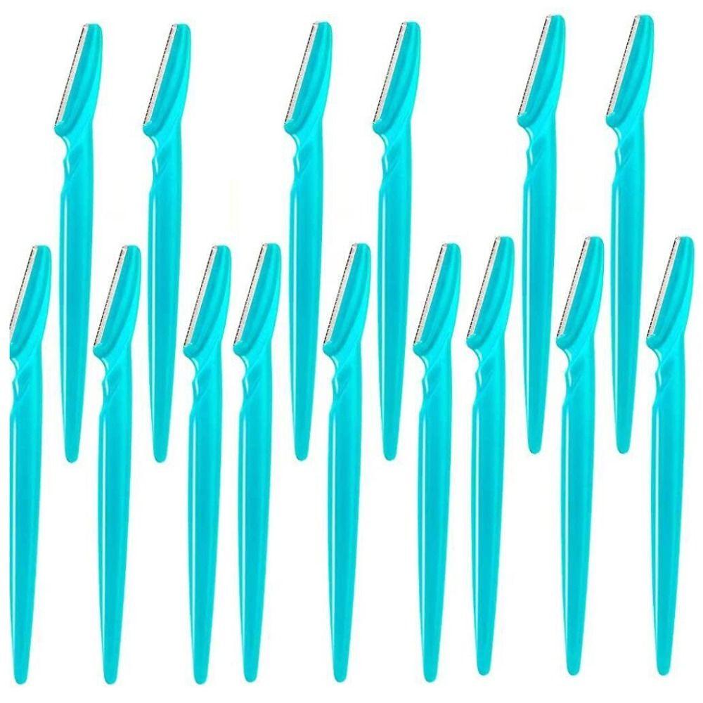

15pcs Simple Portable Shaver Dermaplaning Beauty Tool Eyebrow Repair Razor Facial Trimmer Woman 15pcs Blue