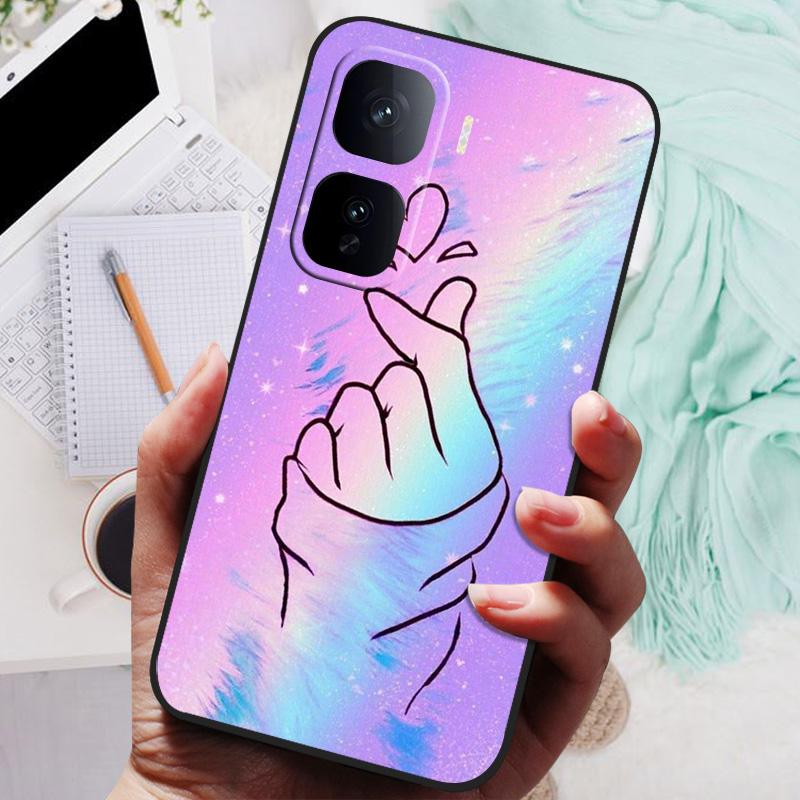 For VIVO IQOO Neo 10 Pro Case Black Cover Flowers Silicone Soft Back Cases For vivo iQOO Neo 10 Neo10 5G Phone Case 10Pro Bumper
