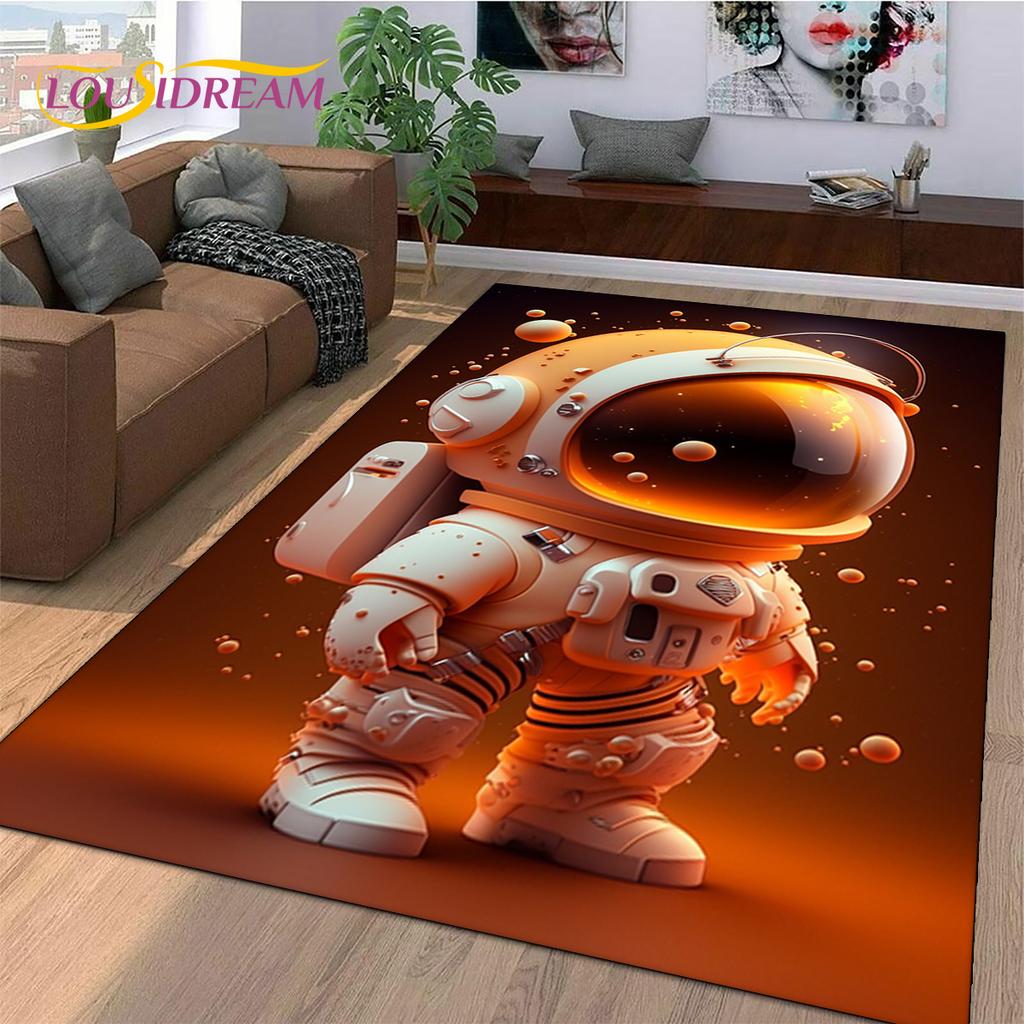 Astronauta Sen Wszechświat Kosmonauta Dywanik 3D Kosmos Kreskówka Dywan do Salonu Sypialni Dekoracja, Antypoślizgowy na Sofę Wycieraczka Dzieci