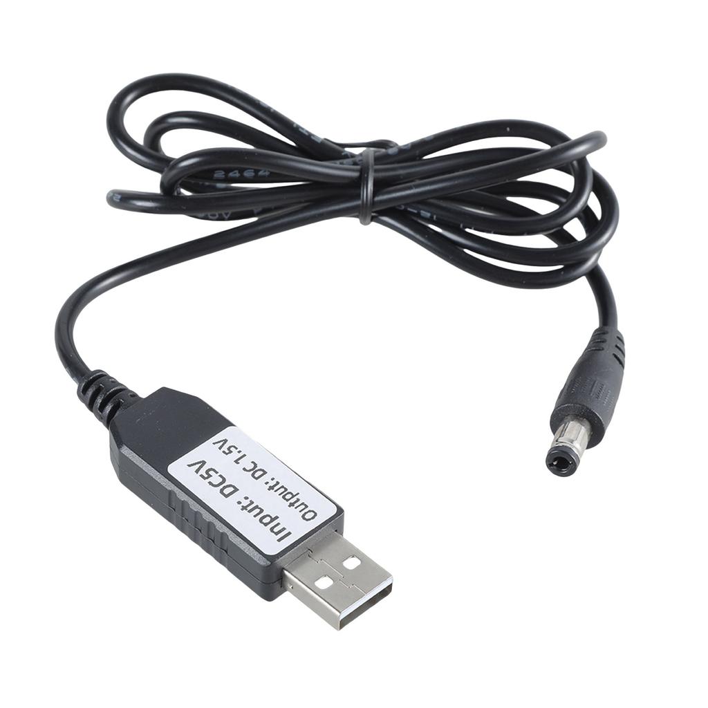 Compact USB 5V to 1.5V 5.5mmx2.1mm DC5521 Plug Charging Cable Power Wire for 1.5V LED Light Watch Toy Clock