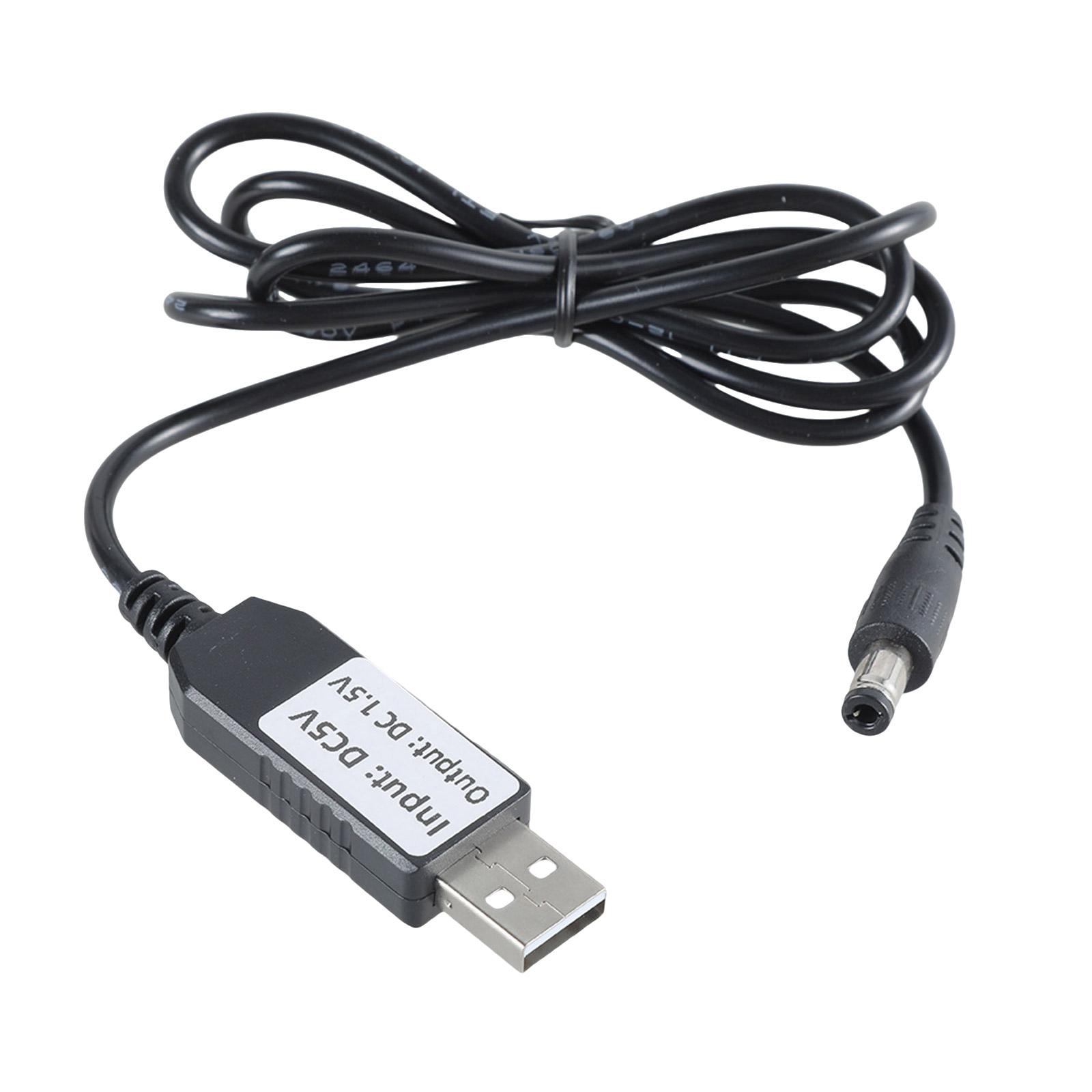 

Compact USB 5V to 1.5V 5.5mmx2.1mm DC5521 Plug Charging Cable Power Wire for 1.5V LED Light Watch Toy Clock 1