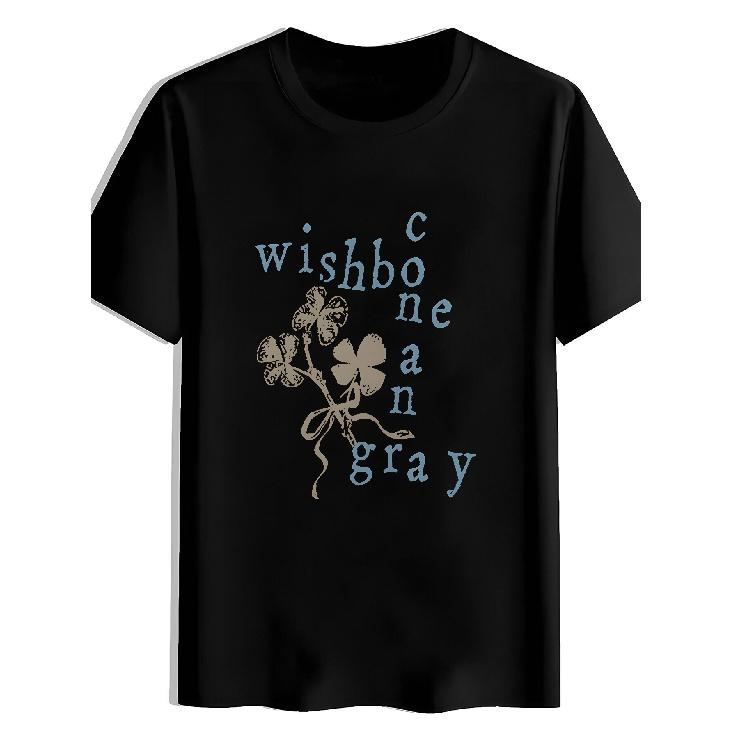 Men'S Vintage Wishbone Dominic-like Four-Leaf & WISHBONE CAN Print T-Shirt - Retro Rock Band Graphic Tee, Soft Short Sleeve Round Neck Casual Shirt