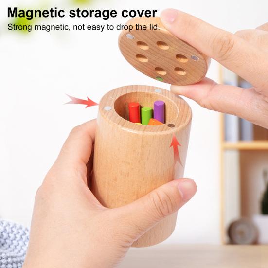 1 Set Wooden Color Sorting Toy Fine Motor Skills Color Matching Cup Box Toddler