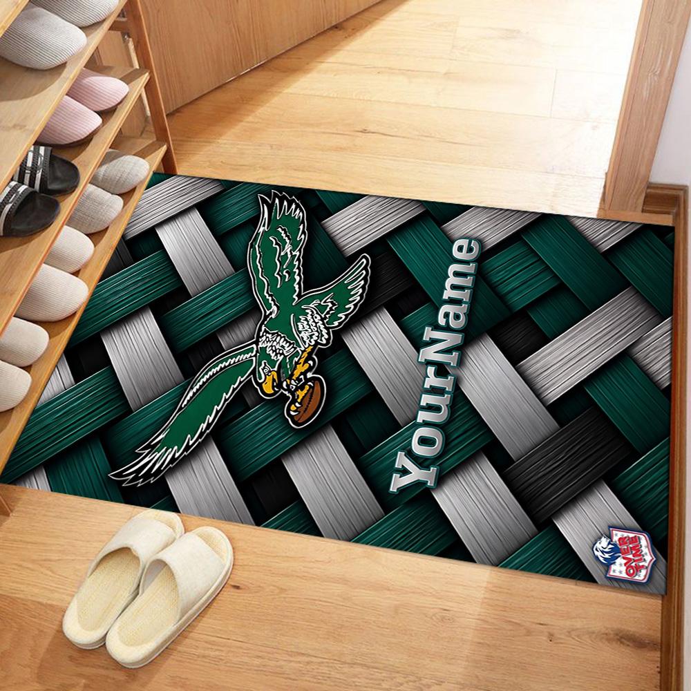 Philadelphia Eagles Customizable Name Floor Mat Suitable For Dining Room Foyer Bedrooms Decorate Room Antislip Carpet Decorate Offices