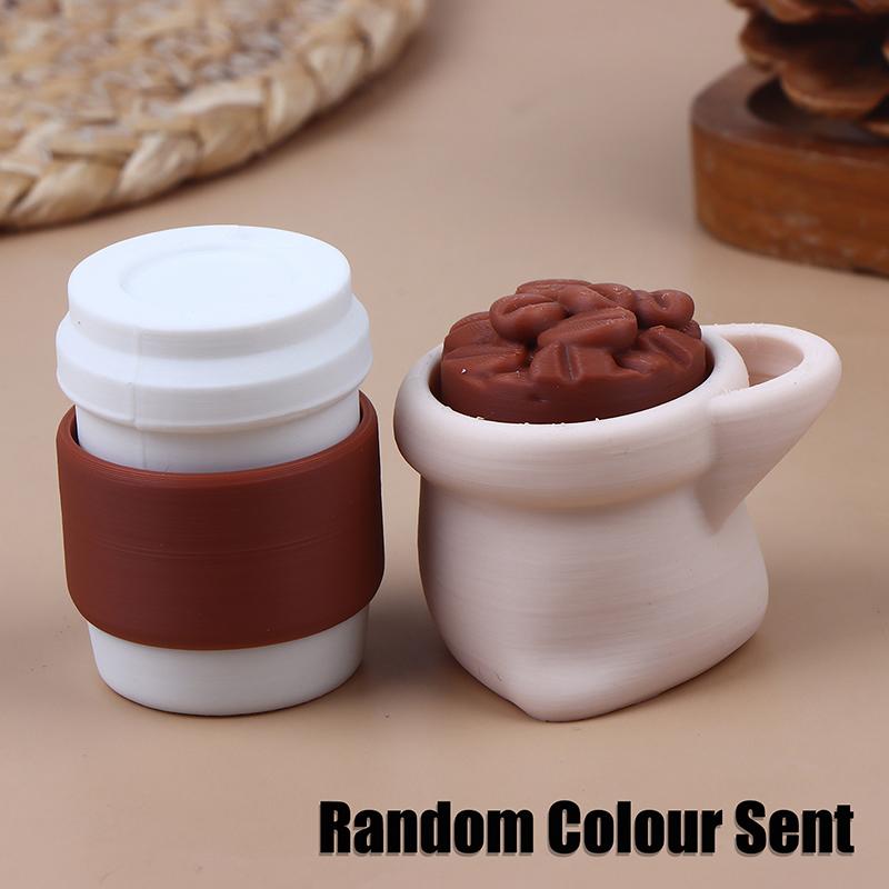 3D Printed Coffee Beans Coffee Cup Stress-Relieving Toys Desktop Decoration Cute And Fun Relax Toy Pressed Ornament Clicker