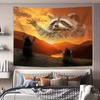 Raccoon Sunset Art Digital printing polyester wall tapestry suitable for use in living rooms bedrooms offices bars party