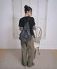The Green Lab Ribbon String Dot Backpack [Grey]