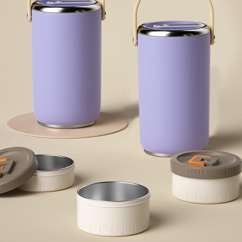 Bentos Lunch Box Large Capacity Stainless Steel Leak Proof Insulated Food Container with Stackable Compartment