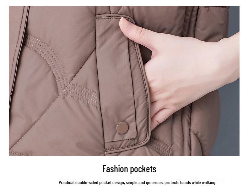 Women's Lightweight Warm Down Cotton Gilet - Autumn/Winter 2025 Style, Plus Size, Loose Fit for Middle-aged Mothers