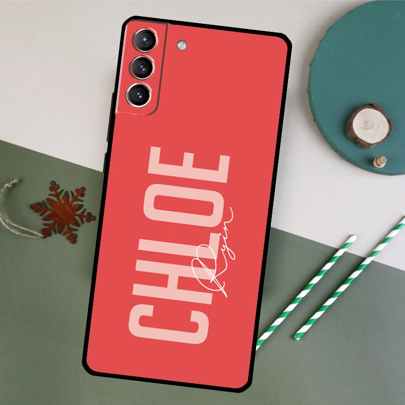 Pastellfarbene Custom Name Monogramm Hülle Für Samsung Galaxy S20 S21 FE S22 Plus S23 Ultra S8 S9 S10 Plus Note 10 20 Ultra Cover