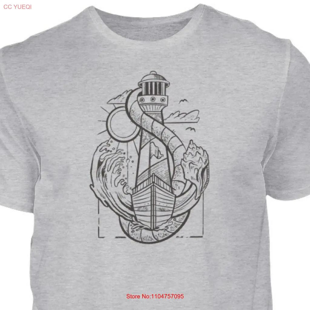 T Shirt Herren Seeunisexn Anker Grafik Leuchtturm Boot Unisexn Moinherren Vintage Soft Homme Unisex Top For Everyday Wear
