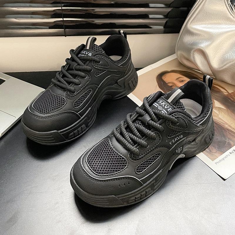 Fashion Versatile Sports Shoes Women's Shoes Spring and Autumn Thick Soles Increase Height Little White Shoes Wear Ins Dad Shoes Tide