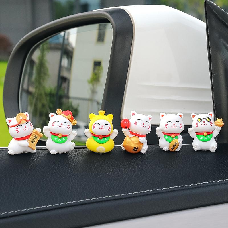 Cartoon Maneki Neko Ornamente Tier Figur Katze Schwein Modell Glück Reichtum Desktop Auto Dekoration