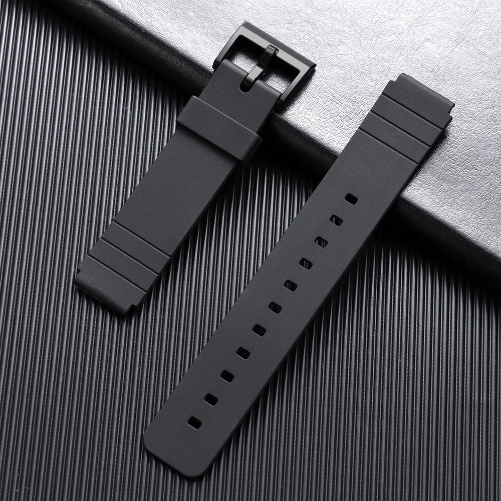 

16mm Resin Silicone Strap Universal Black Waterproof Watch Band for Casio MQ-24 58 71 76 MW-59 for Men Women Watch Accessories 16mm