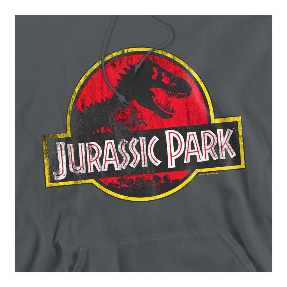 Jurassic Park Unisex Adult Distressed Logo Hoodie