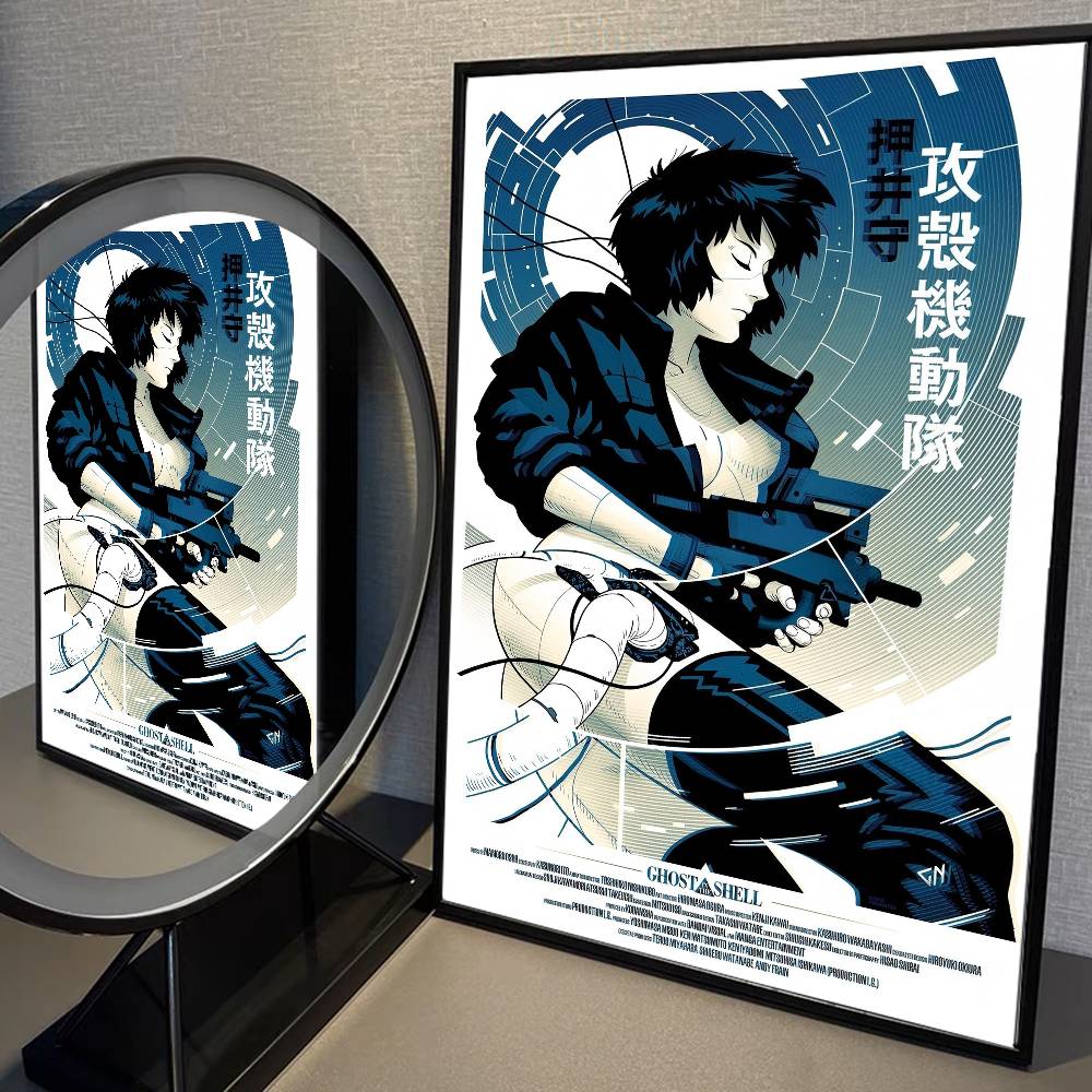Japan Anime Ghost In The Shell Anime DIY Sticky Poster Fancy Wall Sticker for Living Room Bar Decoration Wall Decor