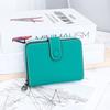 Genuine Leather Mini Wallet - Snap Button & Zipper Bifold Card Wallets, Compact Slim Purse with Multi-Card Slots for Women