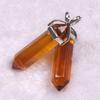 Bohemian Style Agate Crystal Quartz Hexagonal Bullet Pendant Necklace