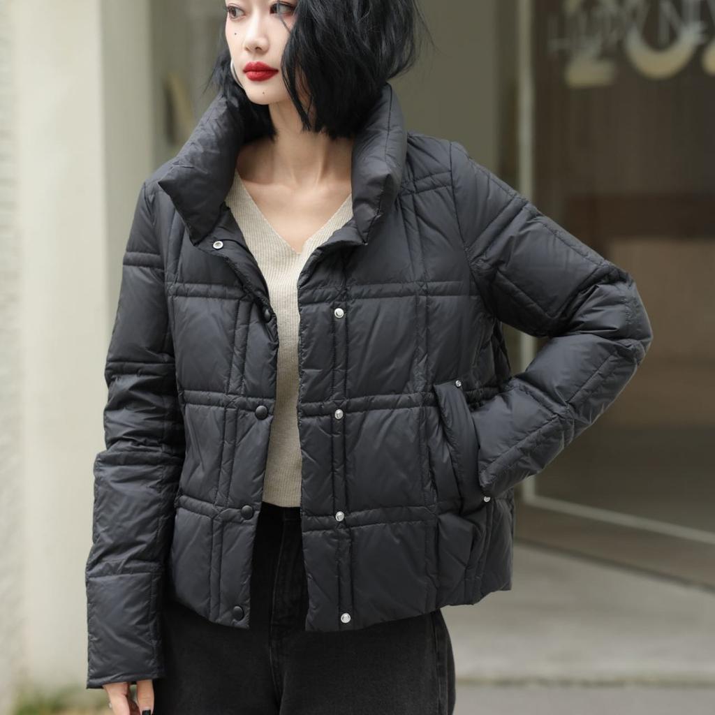 Winter New Products Simple and Loose Stand-up Collar Lightweight Down Jacket Women's Foreign Style Warm Down Jacket