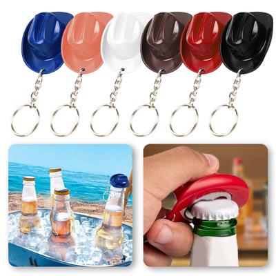 Breloc Deschizător de Sticle Pălărie de Cowboy Chei cu Tematică Vestimentară Rustic Chei Deschizătoare Bere Breloc cu Funcție Dublă Favoare Petrecere Tematică Cowgirl