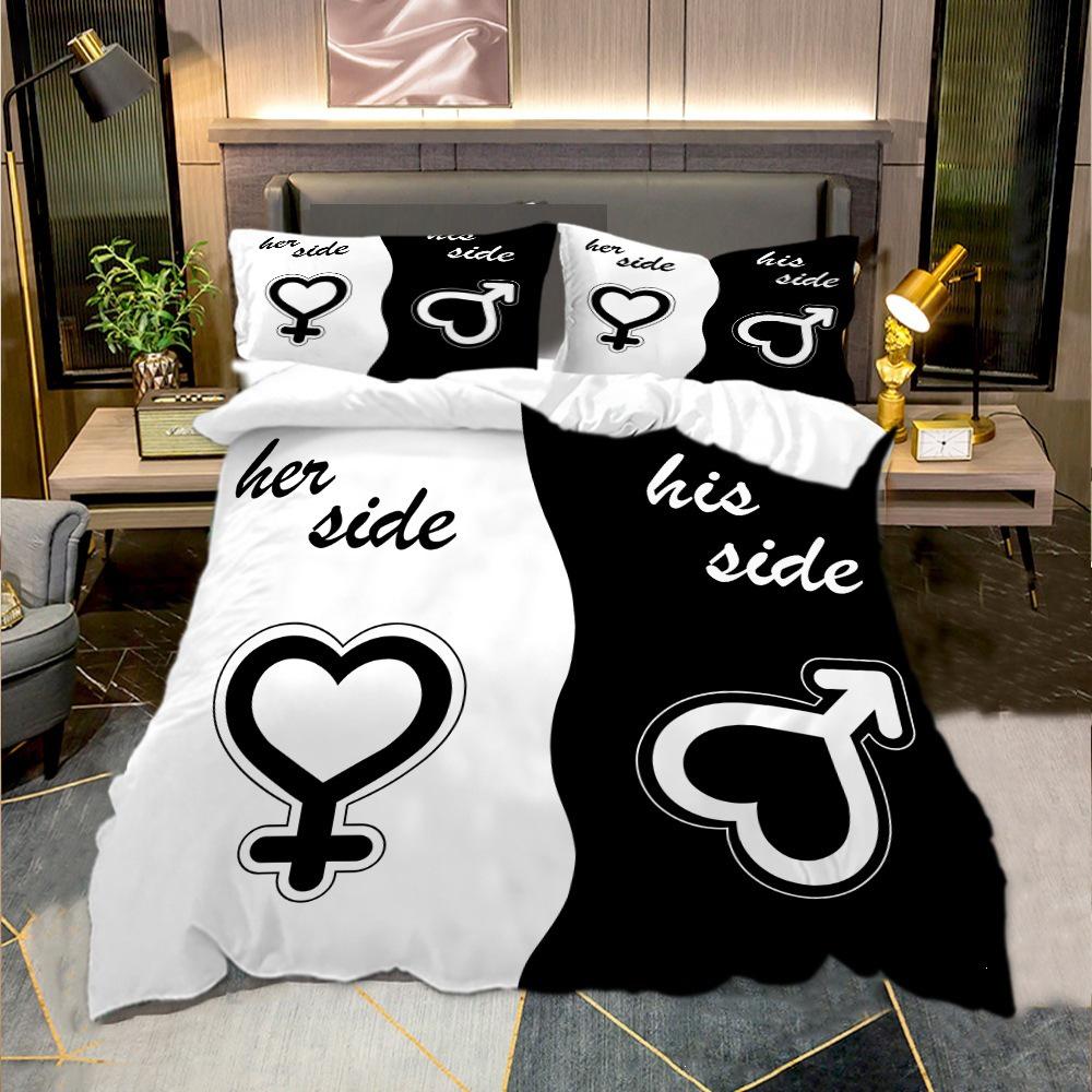 3D Printed Bedding Set: Bed Sheet, Pillowcase, Brushed Fabric