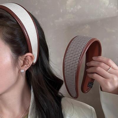 Franse Stijl Haar Hoepel Haarbanden Retro Leer Brede Hoofdbanden Vrouwen Haarband Vrouwelijk Gezicht Wassen Make-up Hoofddeksel Haar Accessoires