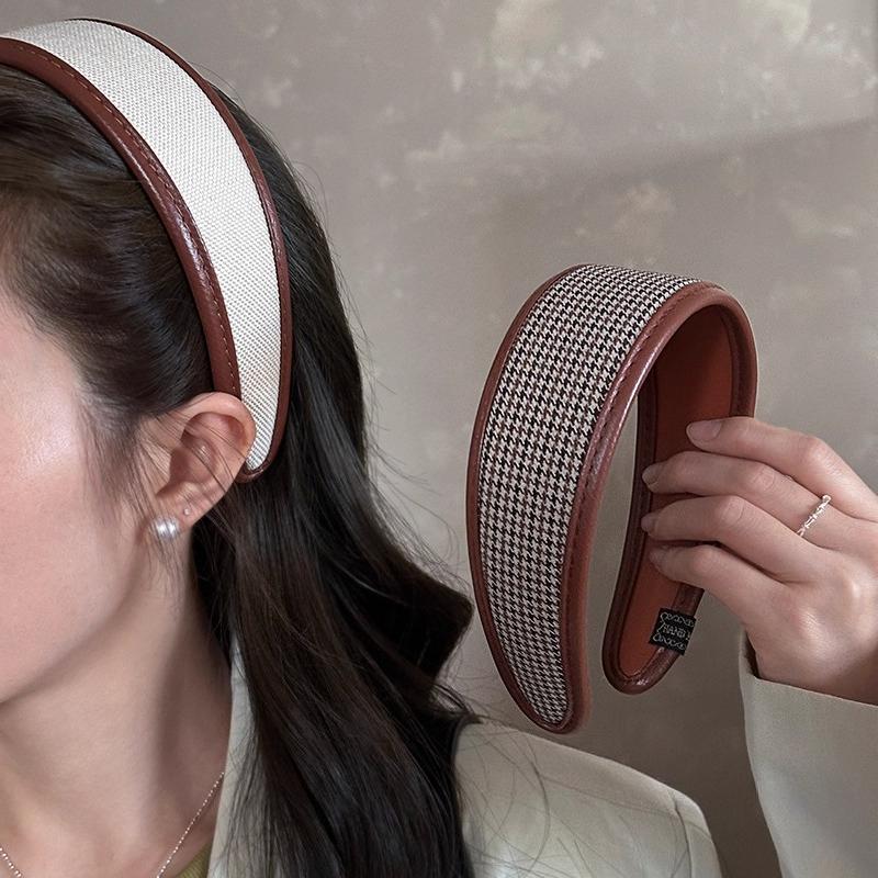 Haarreif im französischen Stil, Haarbänder, Retro-Leder, breite Stirnbänder, Damen-Haarband, weiblich, zum Waschen des Gesichts, Make-up, Kopfschmuck, Haarschmuck