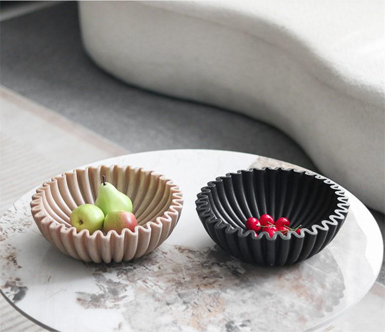 Lotus Leaf Resin Ruffle Bowl - Decorative Home Storage Box