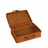 Faux Rattan Suitcase With Handle Vintage Portable Wicker Design Gift Box for
