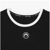 Marincer Wto087a Cjer0011 Bk99 Moon Logo Embroidery ContraSt Crop Women S Short Sleeve Tee
