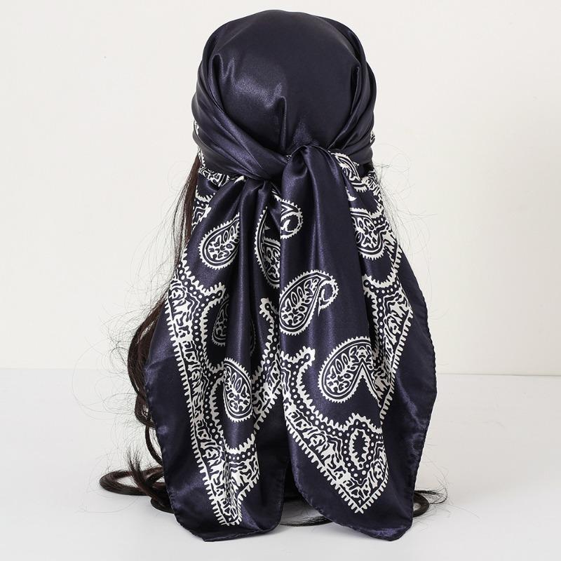 New cashew print silk scarf women's trend versatile shawl satin headscarf 90 square scarf scarf women