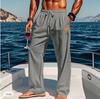 2025 Autumn Elastic Waist Straight-Leg Breathable Pants for Outdoor Beach Resort