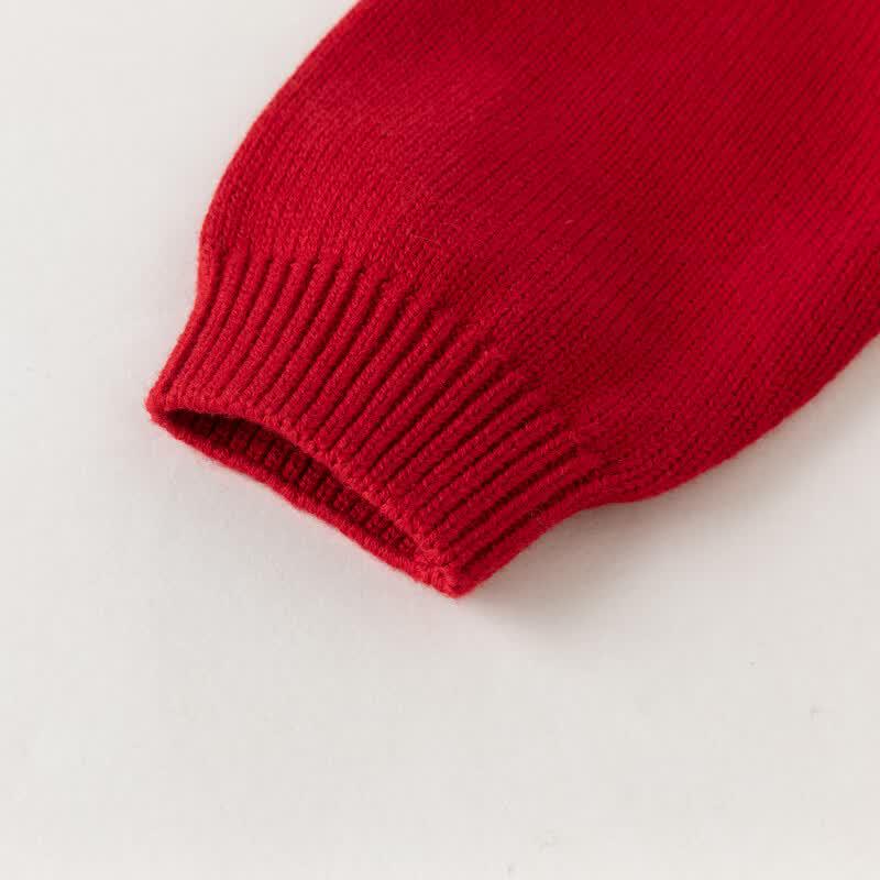 DAVE&BELLA Disney IP Girls' Red Knitted Cardigan