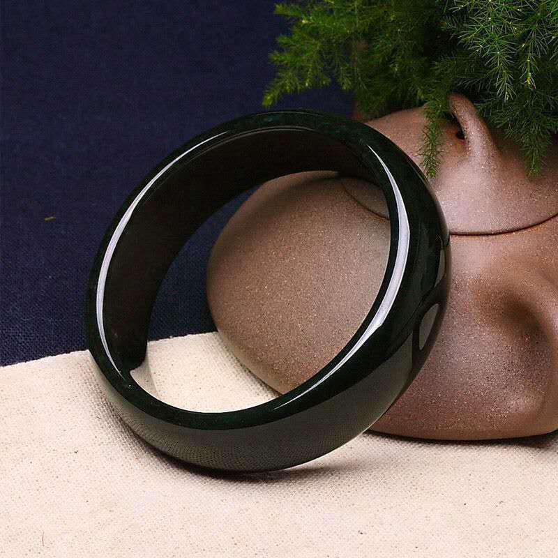 Hetian Black-Green Jade Bracelet for Women - Tower Green Jade, Ideal Birthday Gift for Best Friend