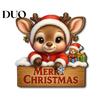 Festive Cartoon Santa Deer Ornaments Christmas Wooden Pendant, Decorative Reindeer/Santa Claus/Gnome Pattern Hanging Sign, Welcome Sign with