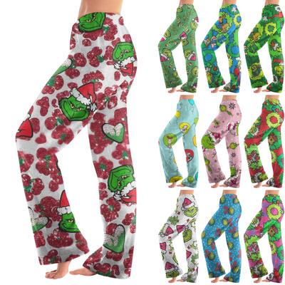 Women  Winter Print Pants Full Length Long Trousers Sports Pants