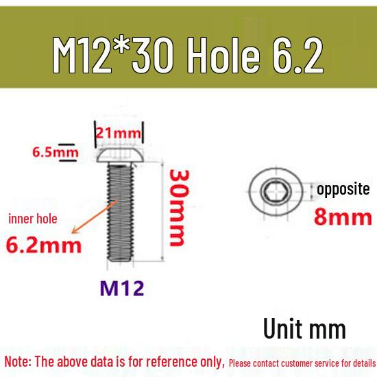 Stainless Steel 304 Pan Head Hollow Hex Screw (M4-M12)