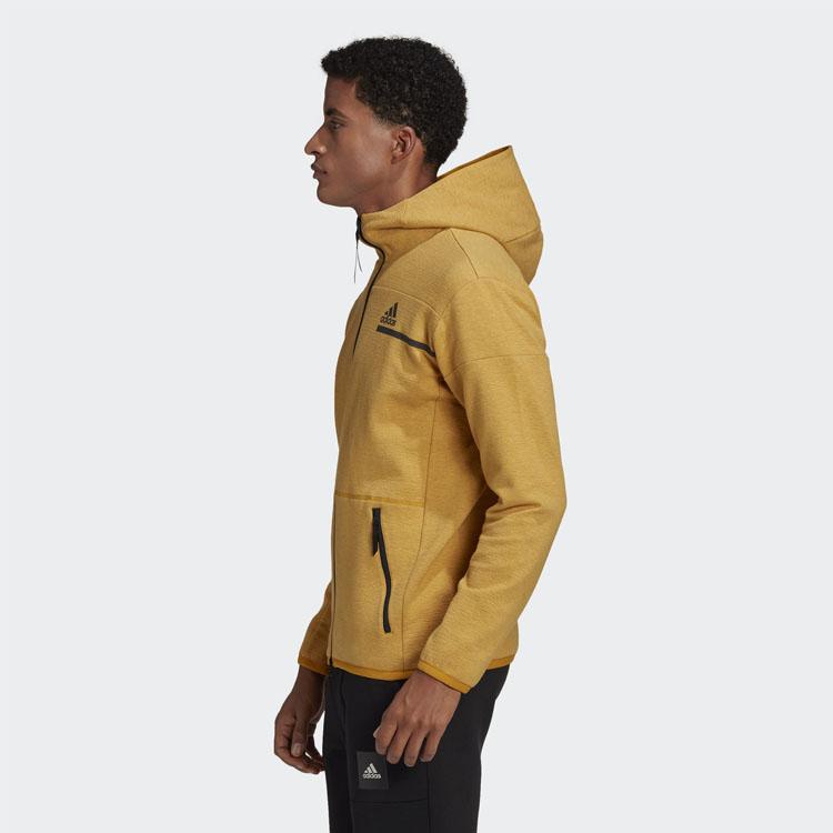 adidas ZNE FZ Winter Hoodie Jacket with Fleece Lining Men Outerwear Gold GU2078