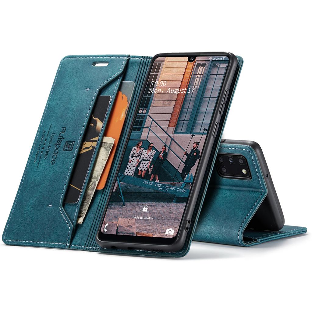 Premium Vintage Leather Wallet Case for Samsung Galaxy A41 - RFID Blocking Flip Cover with Card Slots, Shockproof Protective Phone Case (4 Colors)