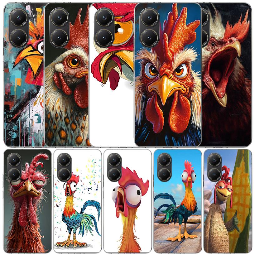 Chicken Hen Rooster Soft Cover for Xiaomi Poco F7 Ultra X7 X6 X5 Pro M7 Phone Case Redmi 15 15C 13 13C 12 12C 10 10C Print Shell
