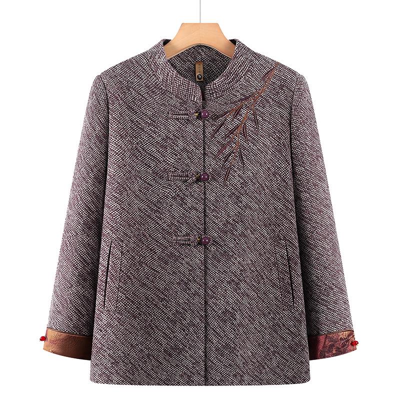 

Chinese Style Spring Outerwear Tops for Elderly Women 2XL (Recommended for 110-122 lbs) фиолетовый