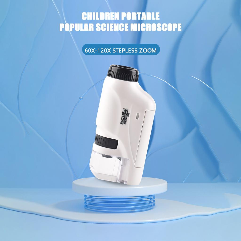 Children's Hand-Held Portable Optical Microscope Toy Microscope Biological Science Experiment Pupil Gift