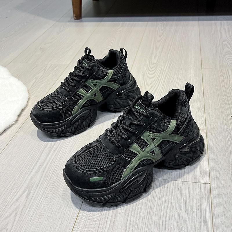 Thick-soled Mesh Purple Dad Shoes Women's New Autumn Trendy Small American Height-increasing Niche Outdoor Sports Shoes