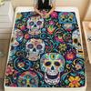 Weiche Flanelldecke mit Totenkopfprint - Gemütlich, warm und wendbar für Sofa, Bett, Büro-Nickerchen, Camping und Reisen - Perfekte Geschenkidee, Klimaanlage
