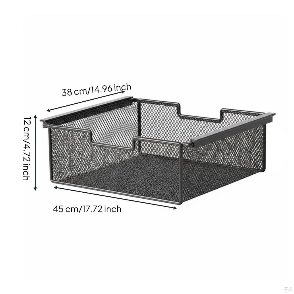4 Pieces Closet Hanging Storage In the Area Saving Wardrobe Mesh Basket Easy To Install Under Shelf