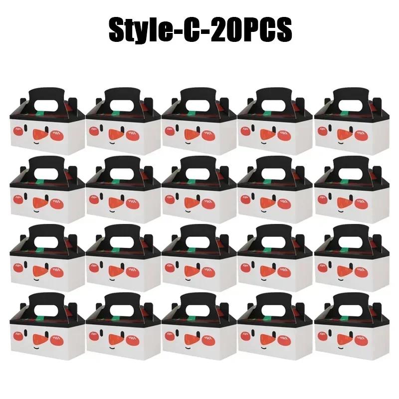 Weihnachtsgeschenkbox Quadratische Süßigkeitenboxen mit Griff Kekskuchen Gebäckboxen Leckerli-Verpackungsbox Party-Geschenkboxen Partyzubehör