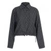 Shop Women Collar Neck String Hem Check Long Sleeve Blouse Shirt Black Mse Wbl