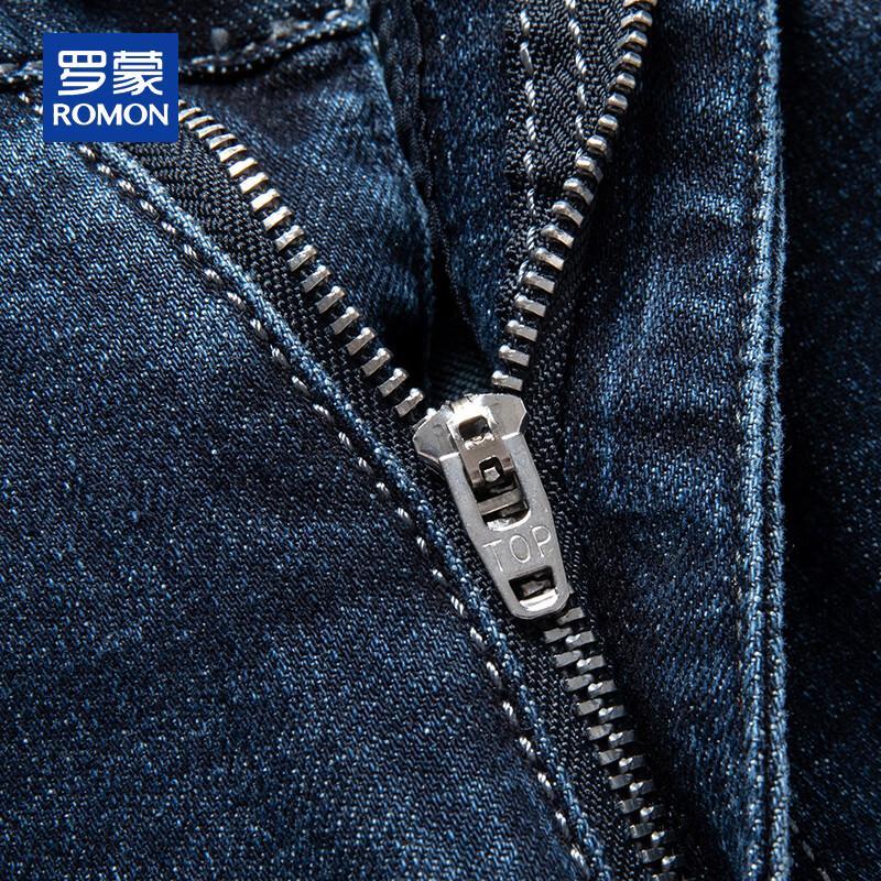 ROMON Men's Spring Autumn Casual Straight Fit Stretch Jeans